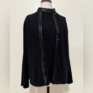 Designers Original Vintage black sweater set with sequin trim size large